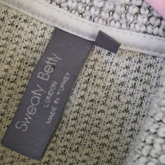 Sweaty Betty Restful Boucle Zip Through Jacket Mock Neck Pockets Charcoal Size M - Picture 9 of 12